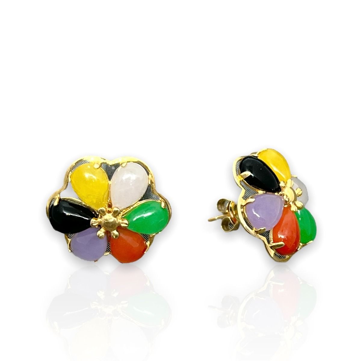 multi colored jade earrings