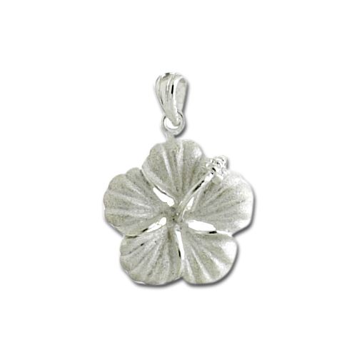 4, 20 or 50 Pieces: Silver Hibiscus Hawaiian Flower Charms - Double Sided